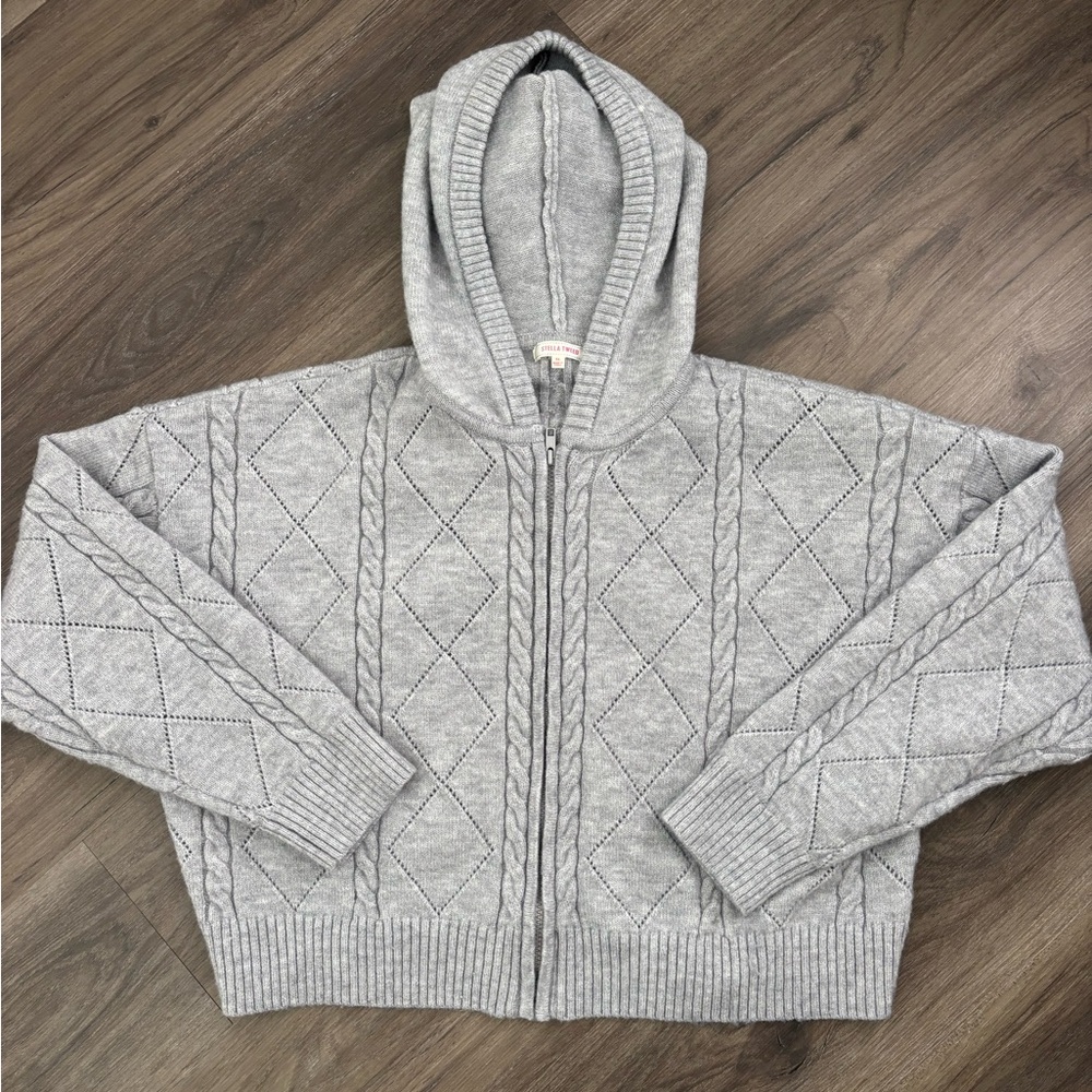 Stella Tweed Heather Gray Knit Cardigan